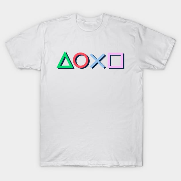 Playstation Controller Buttons T-Shirt by allysontx